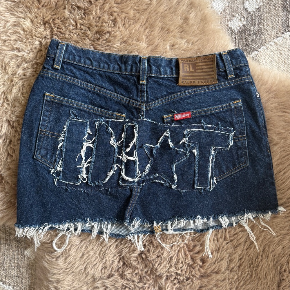 Ralph Lauren Custom Handmade Denim Mini Skirt
